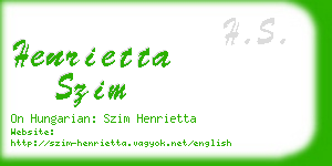 henrietta szim business card